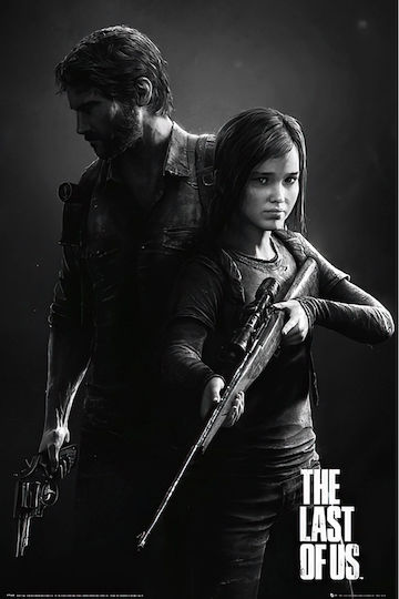 Poster Gaming Last Us Joel & Ellie Gm2391 40cm X 50cm Cadru Lemn Maro