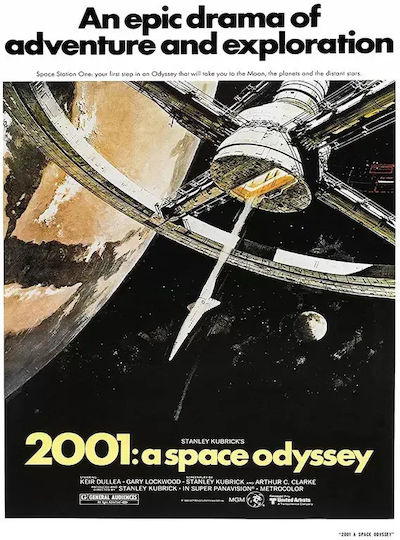 Poster 2001 A Space Odyssey Mv237 40cm X 50cm Frame Natural Wood Beige