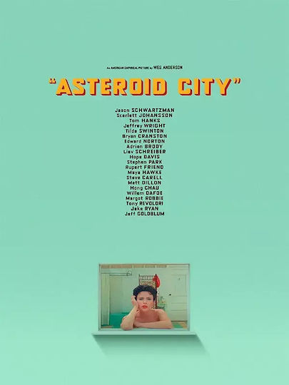 Poster Asteroid City Mv112 40cm x 50cm Schwarzer Hölzerner Rahmen