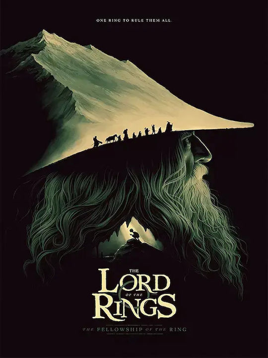 Poster Lord Rings Gandalf Mv144 40cm X 50cm Black Wooden Frame