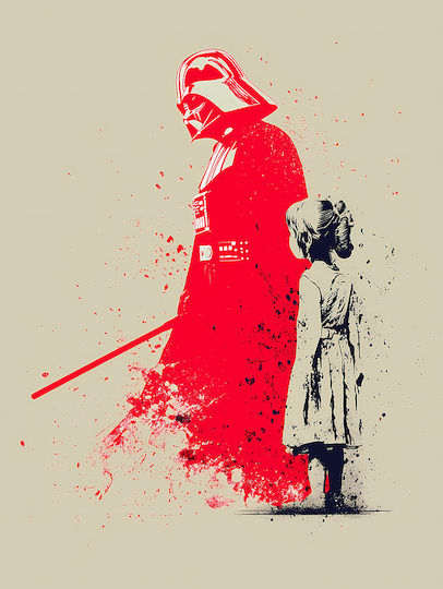 Poster Star Wars Darth Vader Banksy Art Mv304 40cm X 50cm Μαύρη Ξύλινη Κορνίζα