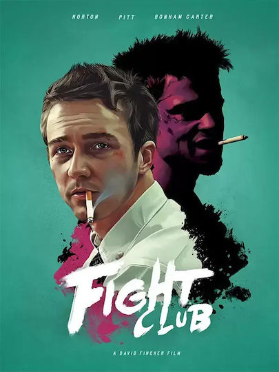 Poster Fight Club Mv014 40cm X 50cm Λευκή Ξύλινη Κορνίζα