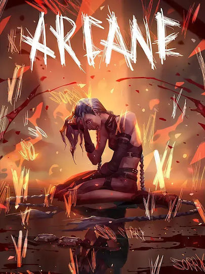 Gaming Poster Jinx Sorry Gm1114 40cm x 50cm Weiße Hölzernes Rahmen