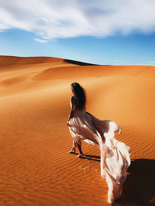 Poster Desert Scenery Pst2598 40cm X 50cm Premium Black Wooden Frame