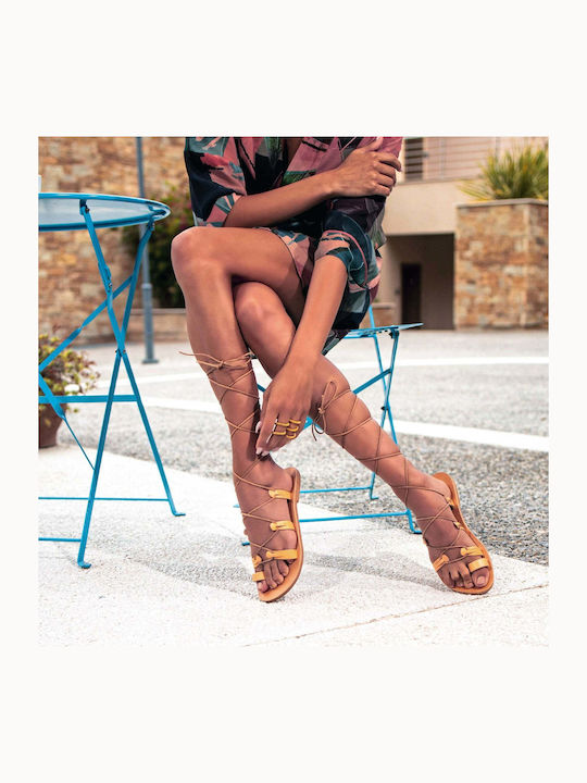 Gladiator Sandals Lace-Up Alkinoi Beige