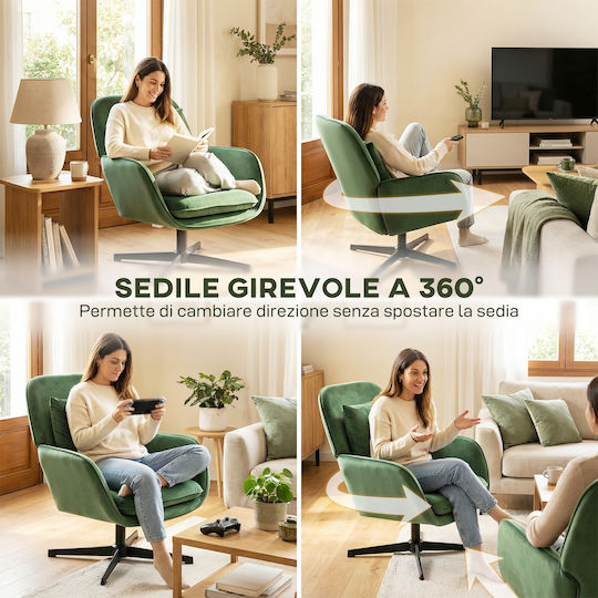 Relax Drehbarer Grüner Sessel 73x83.5x85cm
