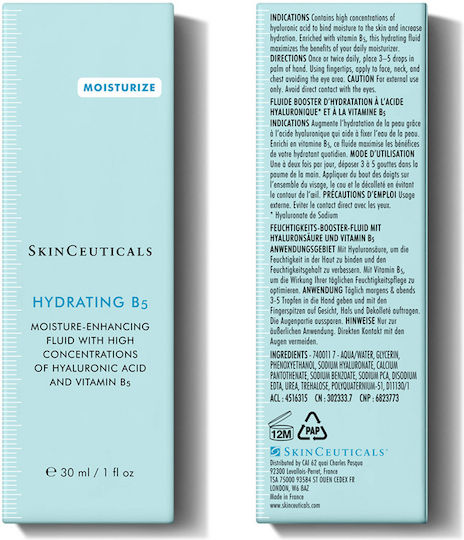 SkinCeuticals Moisturize Moisturizing Serum Face with Vitamin C & Hyaluronic Acid for Radiance & Acne 30ml