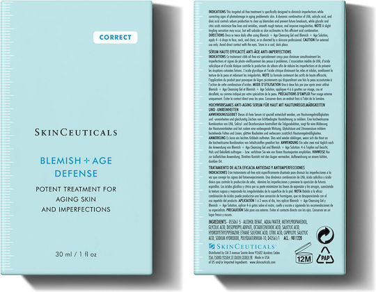 SkinCeuticals Blemish & Age Defense Anti-Aging Serum Gesicht mit Salicylsäure 30ml