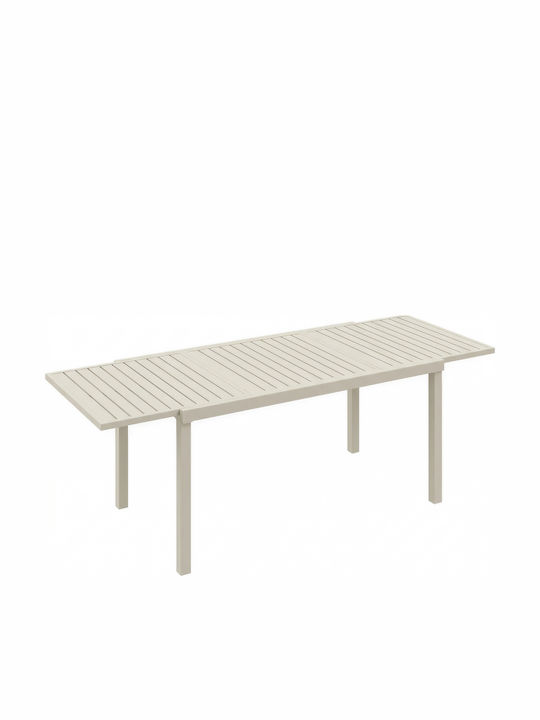 Outdoor Aluminum Extendable White Table 225x85x75cm
