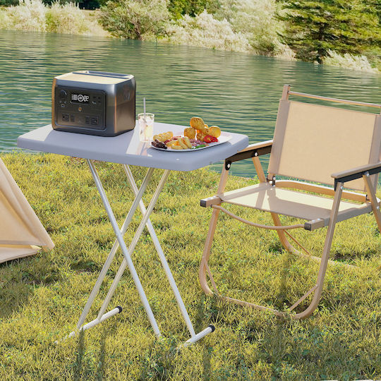 Metal Table For Small Outdoor Spaces Foldable Dark Grey 76x50x74cm