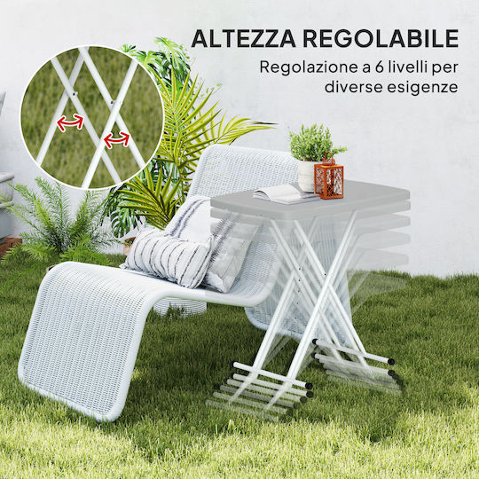 Metal Table For Small Outdoor Spaces Foldable Dark Grey 76x50x74cm