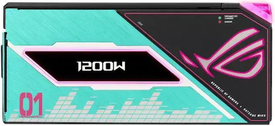Asus ROG Thor Platinum III Hatsune Miku Edition 1200W Grünes Netzkabel Vollständig modulares 80 Plus Platin