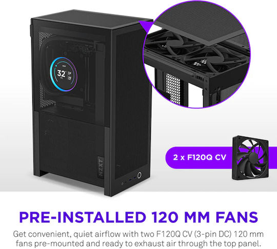 NZXT H2 Flow Mini Tower Κουτί Υπολογιστή Μαύρο