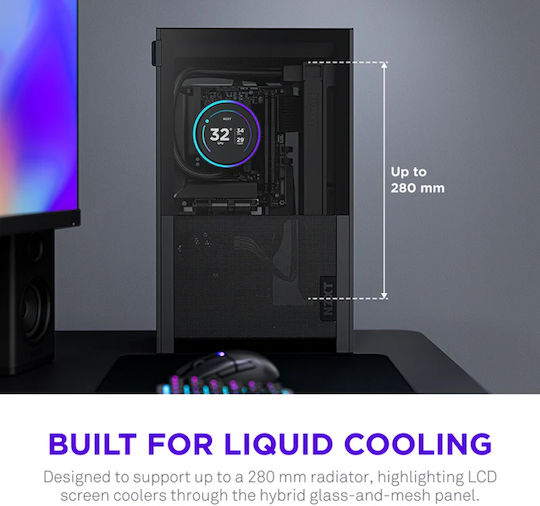 NZXT H2 Flow Mini Tower Κουτί Υπολογιστή Μαύρο