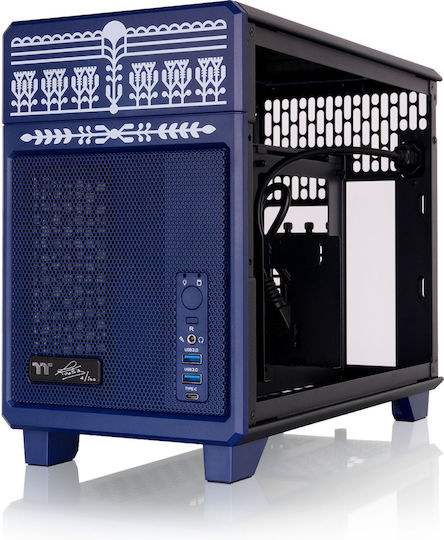 Thermaltake TR100 Koralie Edition Мини Кула Кутия За Компютър Кобалтово Син