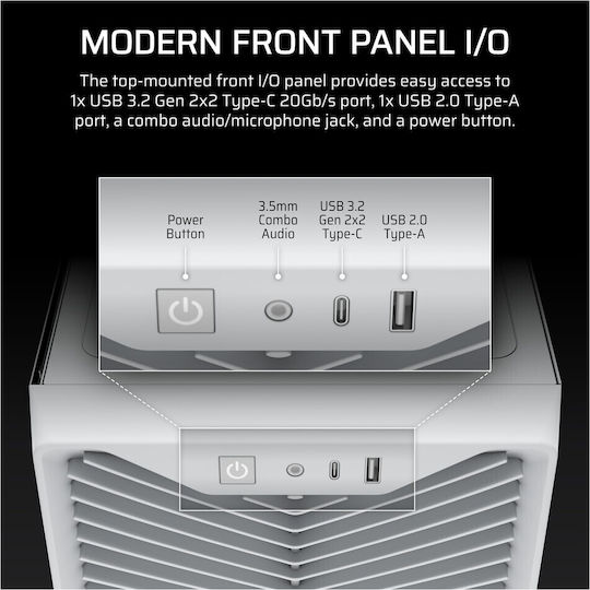 Corsair 3200D RS Midi Tower Κουτί Υπολογιστή Λευκό