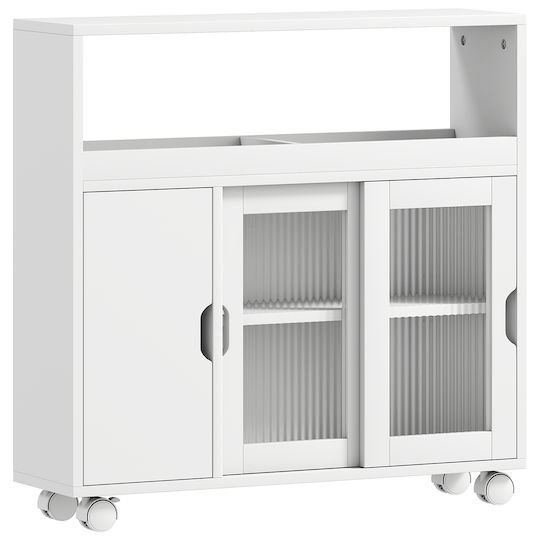 HomCom Bathroom Cabinet 71x20x70cm White
