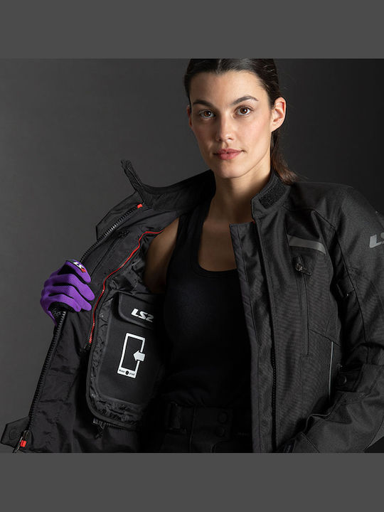 LS2 Serra Evo Lady Women's Motorcycle Jacket 4 Seasons Waterproof Black