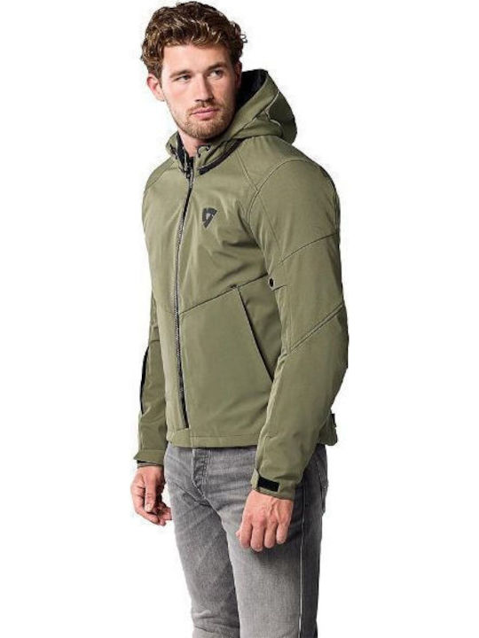 Rev'IT Afterburn H2o Winter Men's Motorcycle Jacket Softshell Waterproof Green