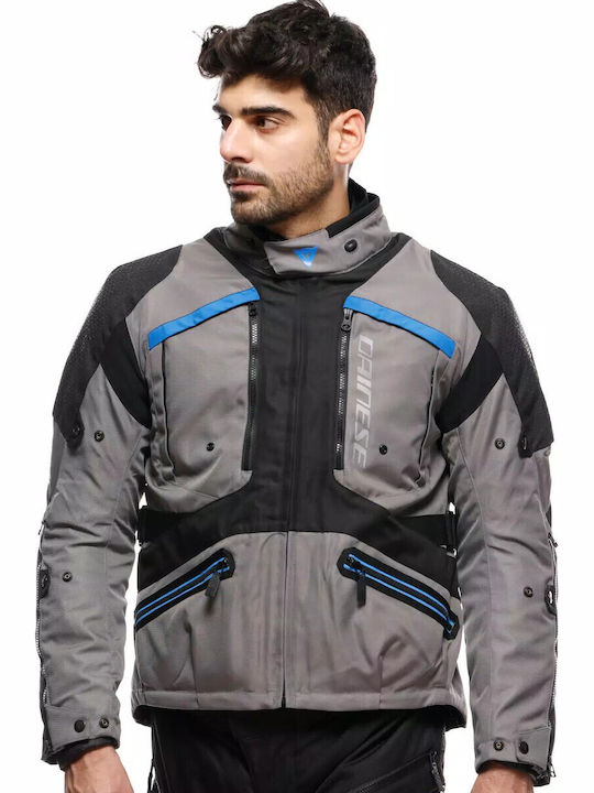 Dainese Gullfoss Мъжко Мотоциклетно яке Водоустойчив Gargoyle/Black/Blue