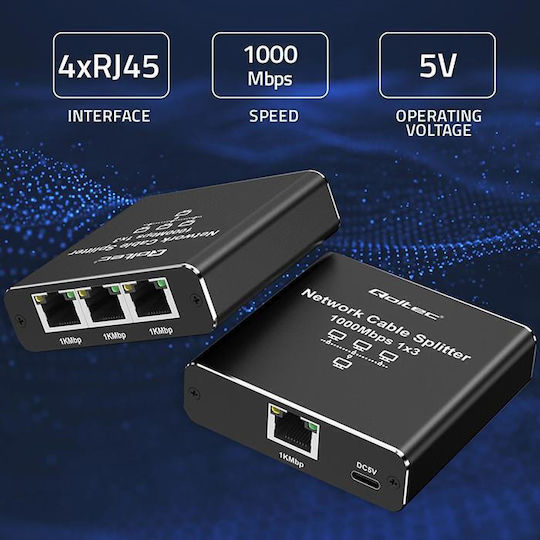 Qoltec L2 Switch με 2 Θύρες Gigabit (1Gbps) Ethernet