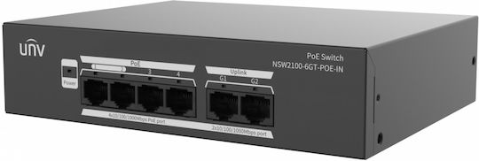 Uniview NSW2100-6GT-POE-IN Unmanaged L2 PoE+ Switch With 6 Gigabit (1Gbps) Ethernet Ports