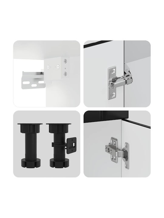 vidaXL Küchenschränke Wand & Boden mit Arbeitsplatte Schwarz 80x31x60cm