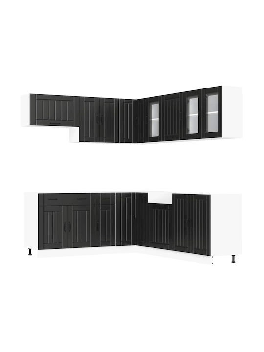 Küchenschrank mit Spüle mit Arbeitsplatte Schwarz 80x31x60cm