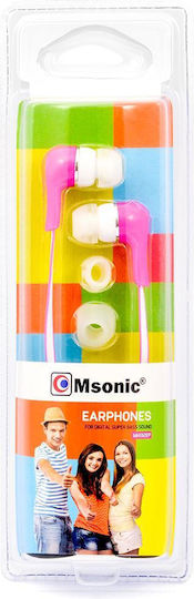 MSonic Ακουστικά Ψείρες In Ear MH132E Ροζ