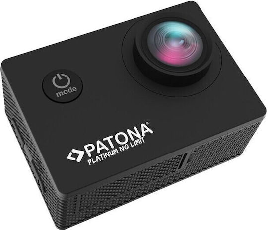 Patona Life SL4 3K Action Camera 4K Ultra HD Underwater (with Case) Batteries + Dual Charger + 64GB Card + Accessories with 2" Screen and Wi-Fi Black
