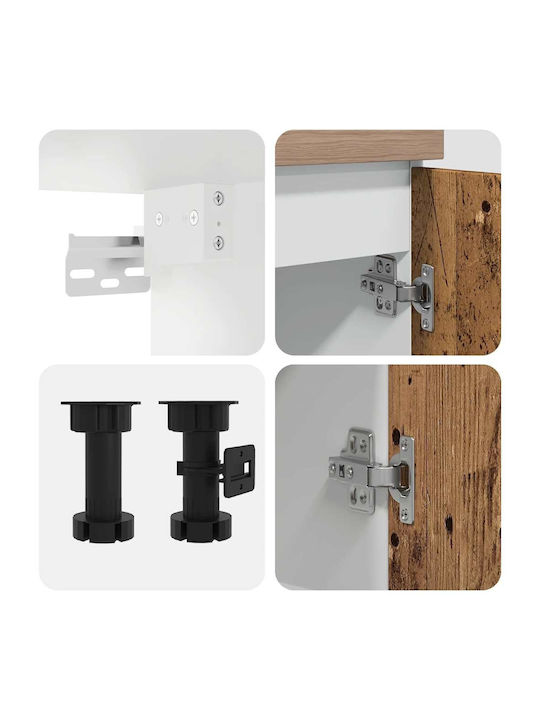 Küchenschrank Spüle Alt Holz 80x31x60cm