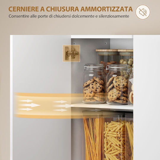Boden Küchenschrank Weiß Glänzend 68x34x180cm
