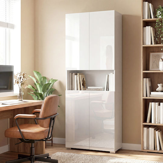 Boden Küchenschrank Weiß Glänzend 68x34x180cm
