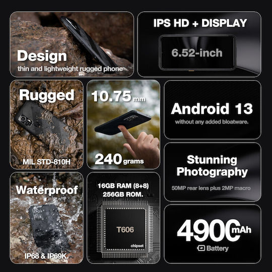 AGM H6 LITE Dual SIM (4/128GB) Smartphone Rugged Negru