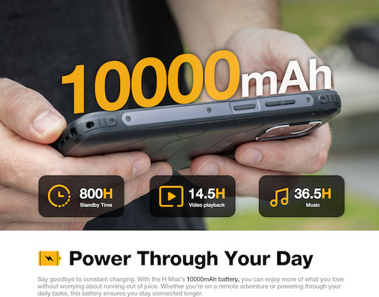 AGM H Max Dual SIM (8/256GB) Ανθεκτικό Smartphone Μαύρο