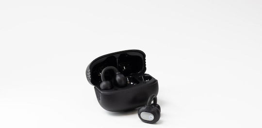 AGM Open Buds 1 Bluetooth Handsfree Ακουστικά με Αντοχή στον Ιδρώτα και Θήκη Φόρτισης Μαύρα