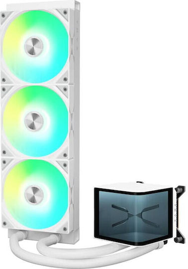 Tryx Panorama 360 Υδρόψυξη AIO CPU με 3 Ανεμιστήρες 120mm και ARGB Φωτισμό Λευκή