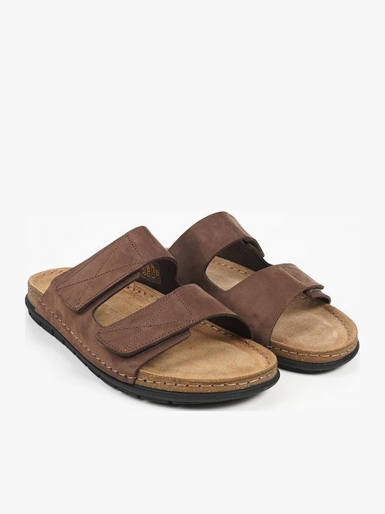 Leder Herrensandalen in Braun Farbe
