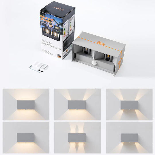 Wall-Mounted Outdoor LED Lighting IP65 with Warm White Light