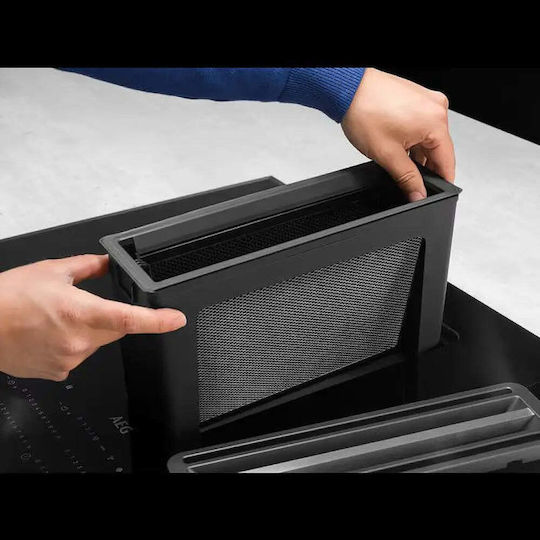AEG 6000 Saphirmatt Индукционен Автономен Плот с Абсорбатор 83x52см Мат Черен