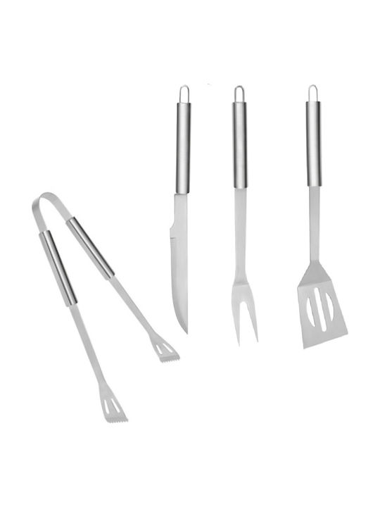 Set 6 Unelte Pentru Grătar Zola Pensetă Spatulă Cuțit Furculiță Cuțit Perie Oțel Inoxidabil Geantă Depozitare