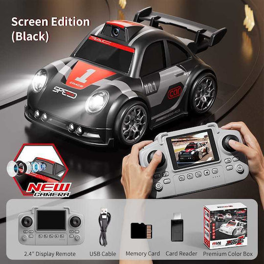 Kalaxio Mini RC Drift Racing Car Remote Control Drift Car FPV WiFi with Memory Card and Remote Control White with Camera