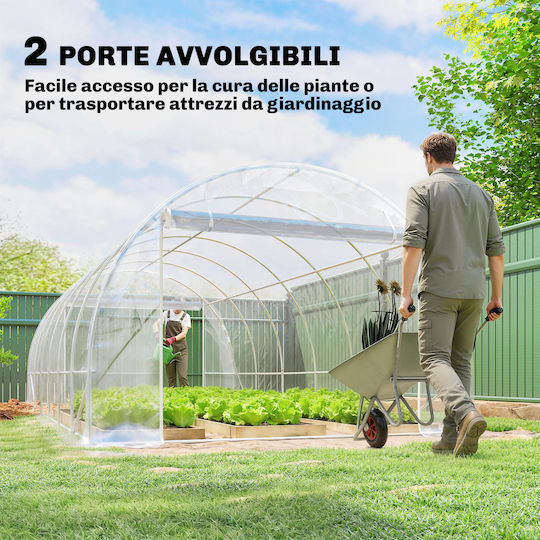 Outsunny 84H-443V02CR Κάλυμμα Θερμοκηπίου 3x6x2m