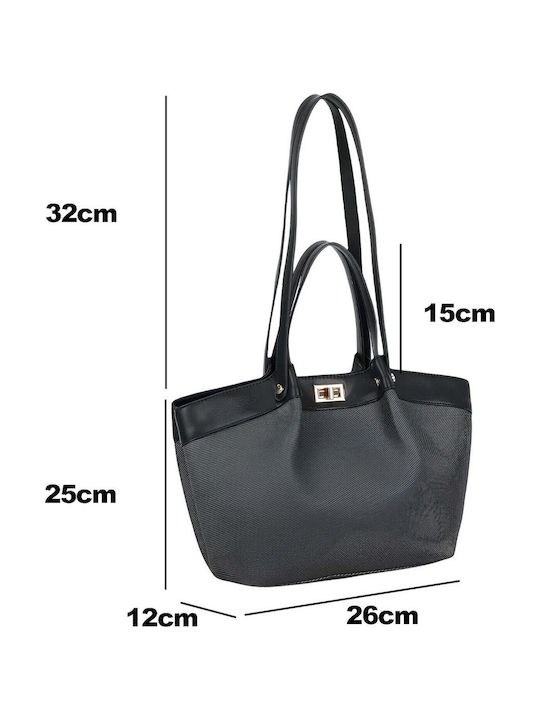 Gallantry Paloma Damen Handtasche Kontrastfarbenes Turn-lock Verschluss Schwarz