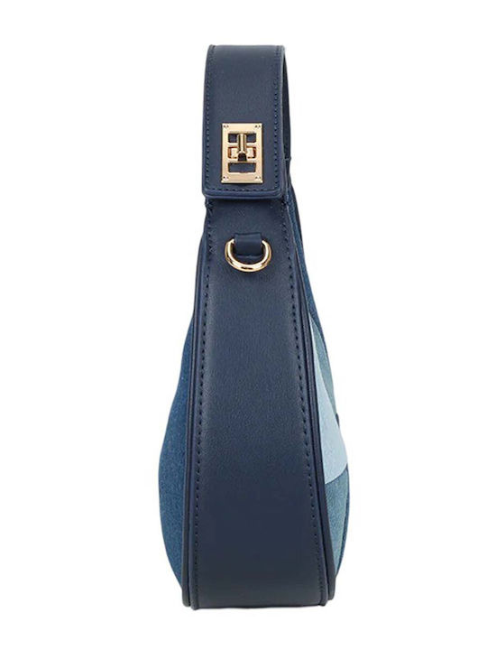 Gallantry Hobo Handbag Women In Patchwork Denim Shoulder Bag Strap Blue