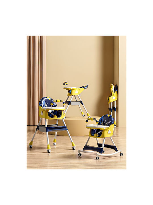 Alista Home Scaun De Masă Pliabil 3 În 1 Cu Înălțime Reglabilă Galben