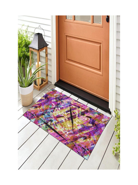 SteweHome Non-Slip Orange Entrance Doormat 70x45cm