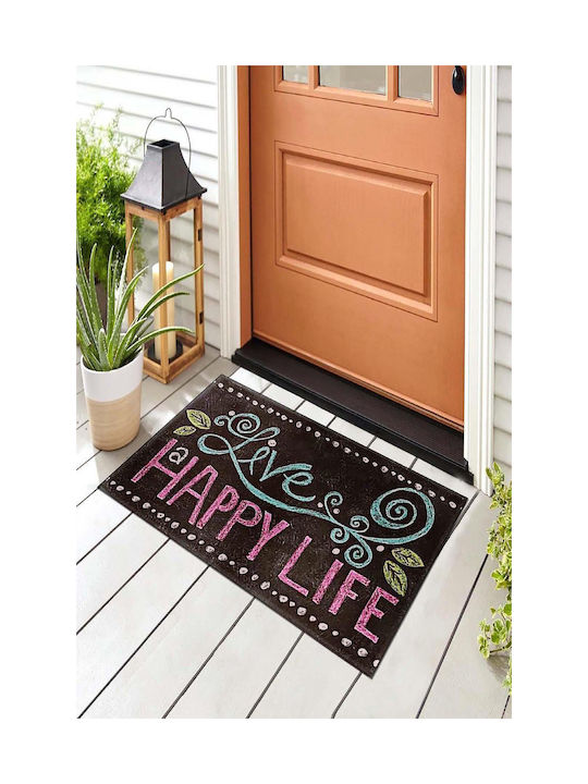 SteweHome Non-Slip Orange Entrance Doormat 70x45cm