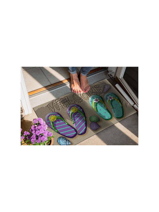SteweHome Non-Slip Orange Entrance Doormat 70x45cm