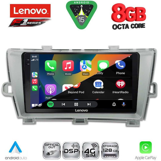 Lenovo Ηχοσύστημα Αυτοκινήτου για Toyota Prius 2009-2015 (Bluetooth/USB/WiFi/GPS/Apple-Carplay/Android-Auto) με Οθόνη Αφής 9"